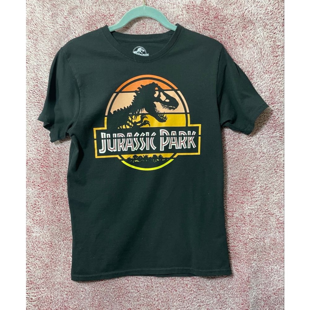 Men’s Jurassic Park Black Orange Short Sleeve Tee M